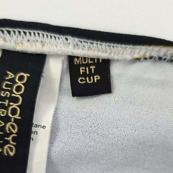 Bond-Eye Australia Women's Teal Black Striped Tankini Swim Top Padded Cups Sz 8 - Picture 11 of 16